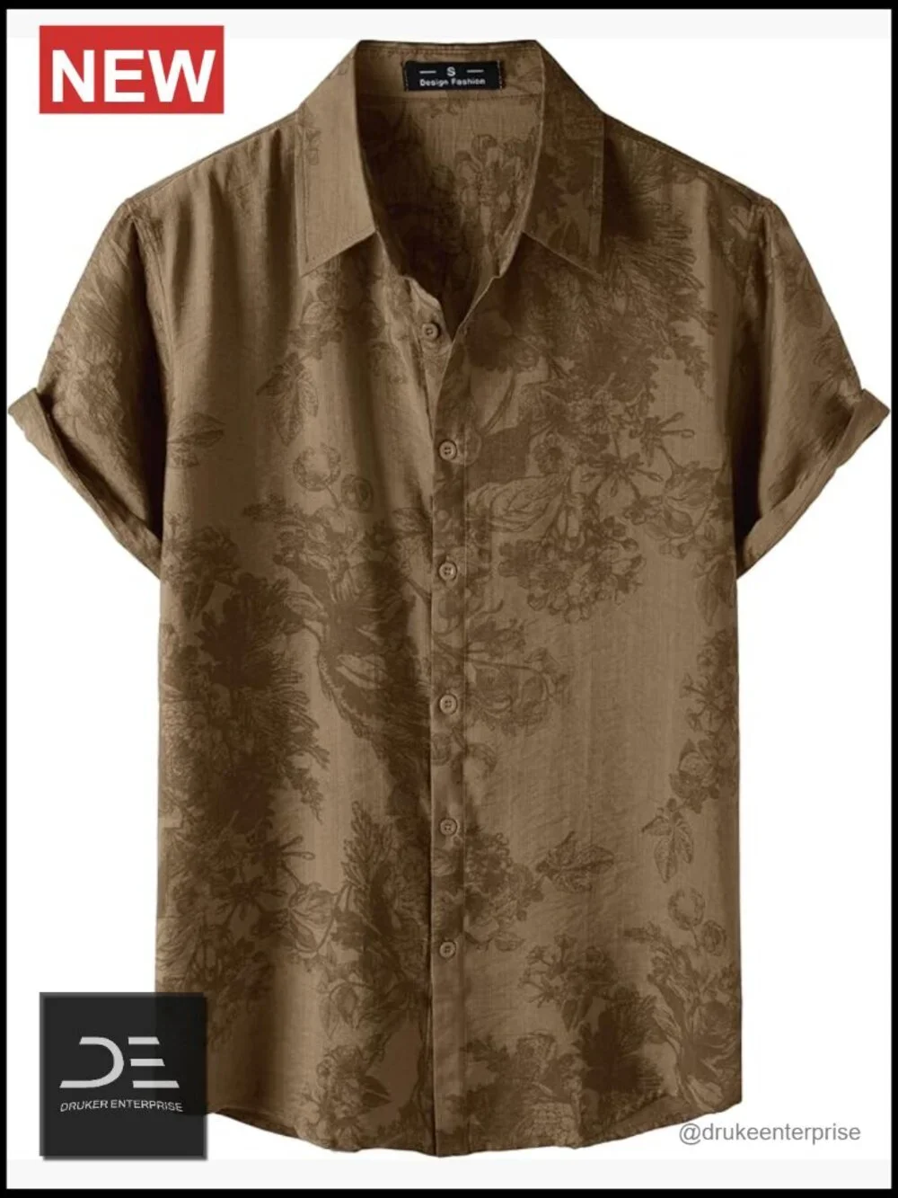Men's Casual Printed Short Sleeve Button Down Shirt Tropical Vacation